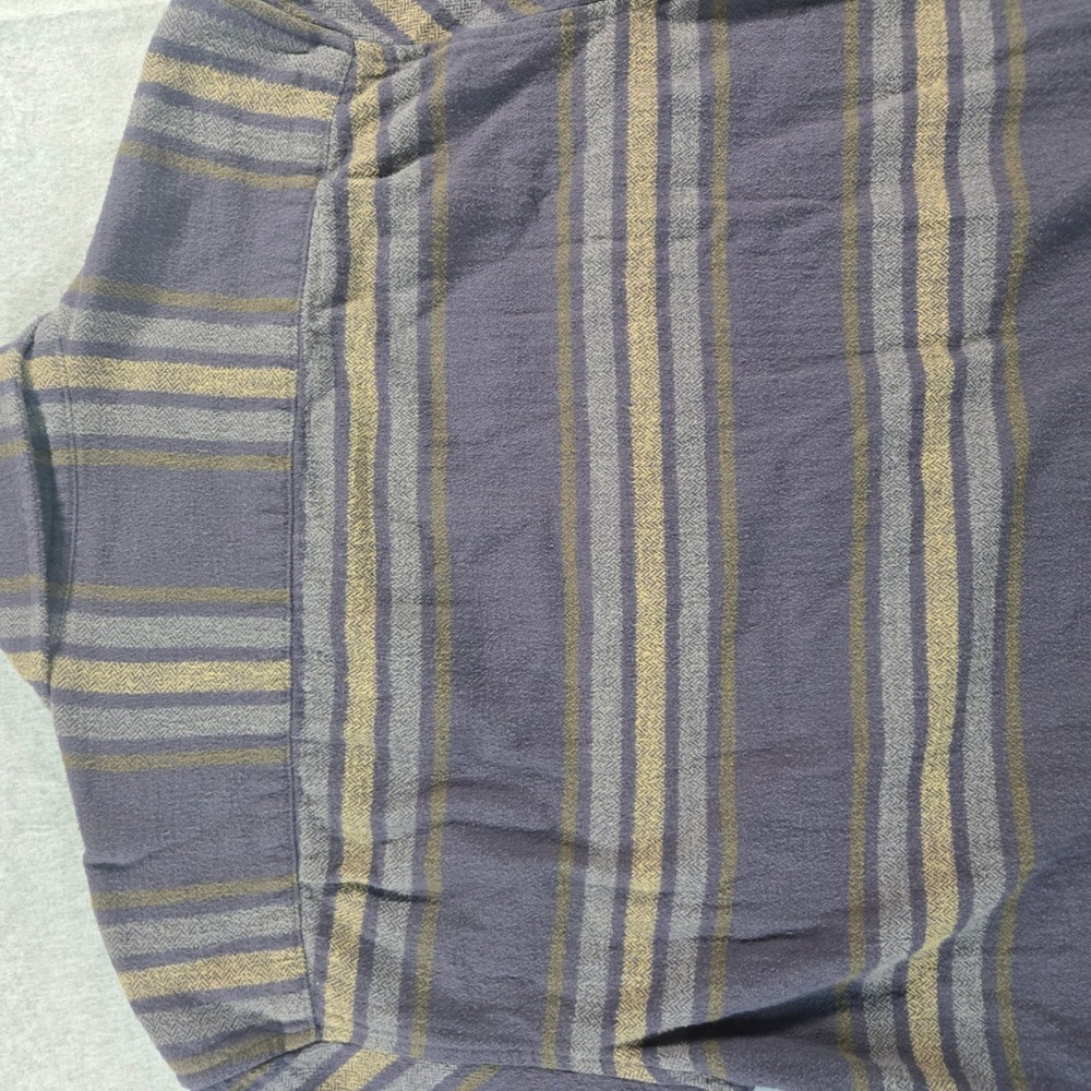 Lucky Brand Mens Small Blue Tan Striped Flannel Button Down Shirt F00245 - Picture 15 of 16